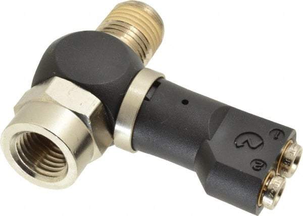 Norgren - 5/32" Tube x 1/4" NPTF Pressure Sensor Fitting Valve - 0 to 145 psi & Brass Material - Best Tool & Supply