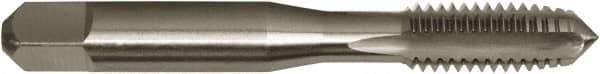 Vermont Tap & Die - 5/16-18 UNC 2/3B 3 Flute Bright Finish High Speed Steel Straight Flute Standard Hand Tap - Plug, Right Hand Thread, 2-23/32" OAL, 1-1/8" Thread Length, H3 Limit, Oversize - Best Tool & Supply