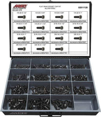 Value Collection - 360 Piece Steel Socket Head Cap Screws - 1/4 to 1/2 Thread - Best Tool & Supply