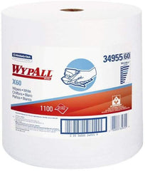 WypAll - X60 Dry Shop Towel/Industrial Wipes - Jumbo Roll, 13-3/8" x 12-5/8" Sheet Size, White - Best Tool & Supply