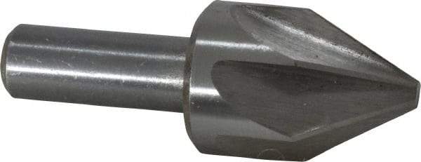 Interstate - 1" Head Diam, 1/2" Shank Diam, 6 Flute 60° High Speed Steel Countersink - Bright Finish, 2-3/4" OAL, Single End, Straight Shank, Right Hand Cut - Best Tool & Supply