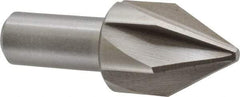 Interstate - 1-1/4" Head Diam, 3/4" Shank Diam, 6 Flute 60° High Speed Steel Countersink - Bright Finish, 3-3/8" OAL, Single End, Straight Shank, Right Hand Cut - Best Tool & Supply