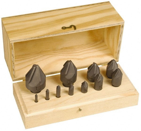 Hertel - 10 Piece, 1/4 to 1-1/2" Head Diam, 82° Included Angle, Countersink Set - Best Tool & Supply