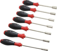 Wiha - 7 Piece 3/16 to 1/2" Nutdriver Set - Solid Shaft, Cushion Grip Handle - Best Tool & Supply