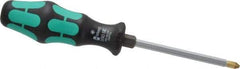 Wera - #2, 8" OAL, Standard Phillips Screwdriver - 4" Blade Length, Hexagon Shank, Ergonomic Handle - Best Tool & Supply