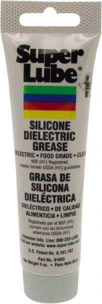 Synco Chemical - 3 oz Tube Silicone General Purpose Grease - Translucent White, Food Grade, 500°F Max Temp, NLGIG 2, - Best Tool & Supply