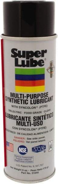 Synco Chemical - 6 oz Aerosol Synthetic General Purpose Grease - Translucent White, Food Grade, 450°F Max Temp, NLGIG 2, - Best Tool & Supply