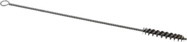 PRO-SOURCE - 1-1/2" Long x 1/4" Diam Steel Twisted Wire Bristle Brush - Single Spiral, 7" OAL, 0.005" Wire Diam, 0.085" Shank Diam - Best Tool & Supply