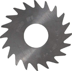 RobbJack - 3/4" Diam x 0.02" Blade Thickness x 1/4" Arbor Hole Diam, 20 Tooth Slitting and Slotting Saw - Arbor Connection, Right Hand, Uncoated, Solid Carbide, Concave Ground - Best Tool & Supply