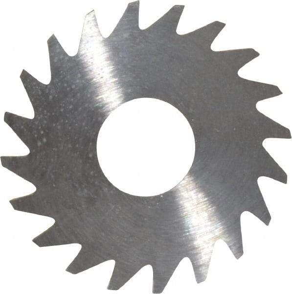 RobbJack - 3/4" Diam x 0.025" Blade Thickness x 1/4" Arbor Hole Diam, 20 Tooth Slitting and Slotting Saw - Arbor Connection, Right Hand, Uncoated, Solid Carbide, Concave Ground - Best Tool & Supply