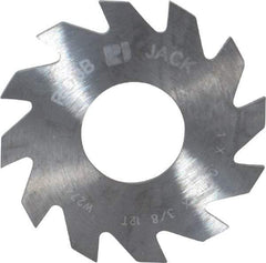 RobbJack - 1" Diam x 0.04" Blade Thickness x 3/8" Arbor Hole Diam, 12 Tooth Slitting and Slotting Saw - Arbor Connection, Right Hand, Uncoated, Solid Carbide, Concave Ground - Best Tool & Supply