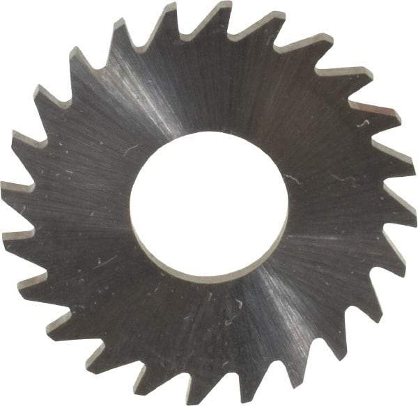 RobbJack - 1" Diam x 1/16" Blade Thickness x 3/8" Arbor Hole Diam, 24 Tooth Slitting and Slotting Saw - Arbor Connection, Right Hand, Uncoated, Solid Carbide, Concave Ground - Best Tool & Supply