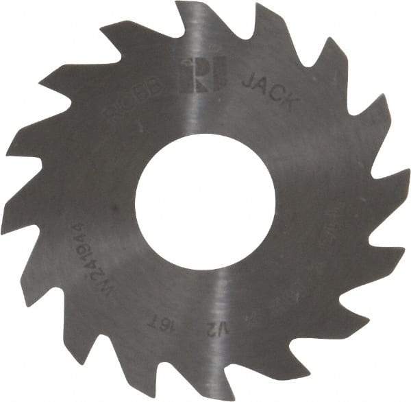 RobbJack - 1-1/2" Diam x 0.0312" Blade Thickness x 1/2" Arbor Hole Diam, 16 Tooth Slitting and Slotting Saw - Arbor Connection, Right Hand, Uncoated, Solid Carbide, Concave Ground - Best Tool & Supply