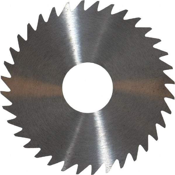 RobbJack - 1-3/4" Diam x 0.0156" Blade Thickness x 1/2" Arbor Hole Diam, 36 Tooth Slitting and Slotting Saw - Arbor Connection, Right Hand, Uncoated, Solid Carbide, Concave Ground - Best Tool & Supply