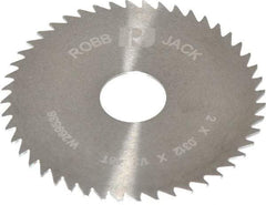 RobbJack - 2" Diam x 0.0312" Blade Thickness x 1/2" Arbor Hole Diam, 48 Tooth Slitting and Slotting Saw - Arbor Connection, Right Hand, Uncoated, Solid Carbide, Concave Ground - Best Tool & Supply