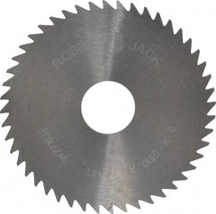 RobbJack - 2" Diam x 0.051" Blade Thickness x 1/2" Arbor Hole Diam, 48 Tooth Slitting and Slotting Saw - Arbor Connection, Right Hand, Uncoated, Solid Carbide, Concave Ground - Best Tool & Supply