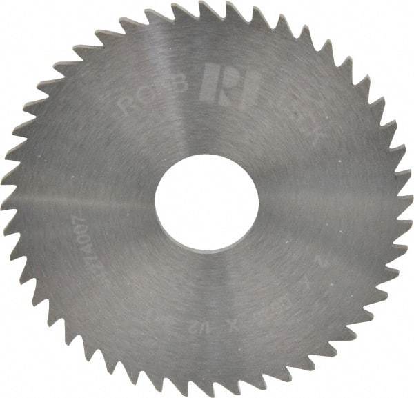 RobbJack - 2" Diam x 1/16" Blade Thickness x 1/2" Arbor Hole Diam, 48 Tooth Slitting and Slotting Saw - Arbor Connection, Right Hand, Uncoated, Solid Carbide, Concave Ground - Best Tool & Supply