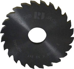 RobbJack - 2" Diam x 1/8" Blade Thickness x 1/2" Arbor Hole Diam, 24 Tooth Slitting and Slotting Saw - Arbor Connection, Right Hand, Uncoated, Solid Carbide, Concave Ground - Best Tool & Supply