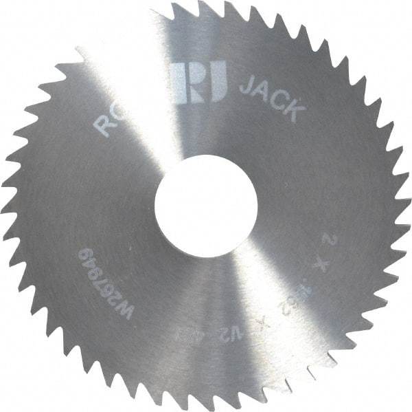 RobbJack - 2" Diam x 0.1562" Blade Thickness x 1/2" Arbor Hole Diam, 48 Tooth Slitting and Slotting Saw - Arbor Connection, Right Hand, Uncoated, Solid Carbide, Concave Ground - Best Tool & Supply