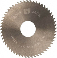 RobbJack - 2-1/4" Diam x 1/16" Blade Thickness x 5/8" Arbor Hole Diam, 56 Tooth Slitting and Slotting Saw - Arbor Connection, Right Hand, Uncoated, Solid Carbide, Concave Ground - Best Tool & Supply