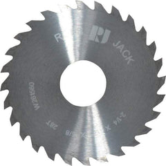 RobbJack - 2-1/4" Diam x 1/8" Blade Thickness x 5/8" Arbor Hole Diam, 28 Tooth Slitting and Slotting Saw - Arbor Connection, Right Hand, Uncoated, Solid Carbide, Concave Ground - Best Tool & Supply