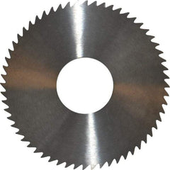 RobbJack - 3" Diam x 1/8" Blade Thickness x 1" Arbor Hole Diam, 60 Tooth Slitting and Slotting Saw - Arbor Connection, Right Hand, Uncoated, Solid Carbide, Concave Ground - Best Tool & Supply