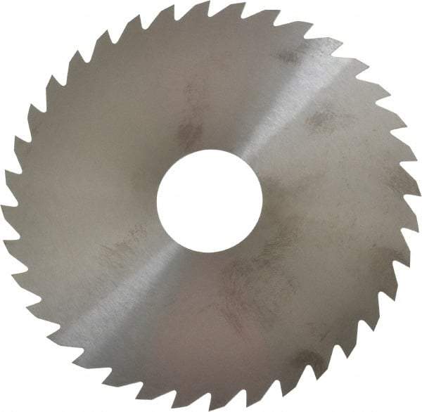 RobbJack - 4" Diam x 0.04" Blade Thickness x 1" Arbor Hole Diam, 36 Tooth Slitting and Slotting Saw - Arbor Connection, Right Hand, Uncoated, Solid Carbide, Concave Ground - Best Tool & Supply