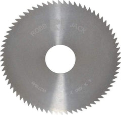 RobbJack - 4" Diam x 0.04" Blade Thickness x 1" Arbor Hole Diam, 72 Tooth Slitting and Slotting Saw - Arbor Connection, Right Hand, Uncoated, Solid Carbide, Concave Ground - Best Tool & Supply