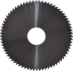 RobbJack - 4" Diam x 1/16" Blade Thickness x 1" Arbor Hole Diam, 72 Tooth Slitting and Slotting Saw - Arbor Connection, Right Hand, Uncoated, Solid Carbide, Concave Ground - Best Tool & Supply