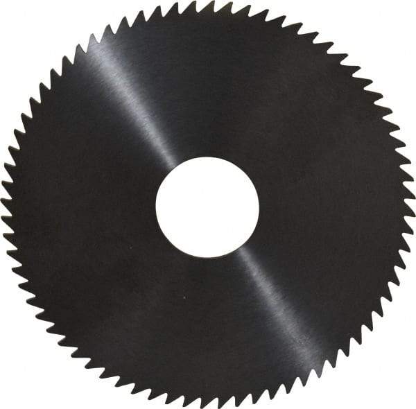 RobbJack - 4" Diam x 0.0781" Blade Thickness x 1" Arbor Hole Diam, 72 Tooth Slitting and Slotting Saw - Arbor Connection, Right Hand, Uncoated, Solid Carbide, Concave Ground - Best Tool & Supply