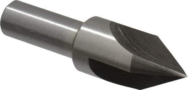 Interstate - 3/4" Head Diam, 1/2" Shank Diam, 3 Flute 60° High Speed Steel Countersink - Bright Finish, 2-3/4" OAL, Single End, Straight Shank, Right Hand Cut - Best Tool & Supply