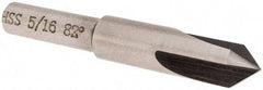 Interstate - 5/16" Head Diam, 1/4" Shank Diam, 3 Flute 82° High Speed Steel Countersink - Bright Finish, 2" OAL, Single End, Straight Shank, Right Hand Cut - Best Tool & Supply