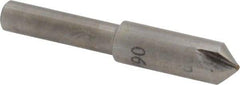 Interstate - 1/4" Head Diam, 3/16" Shank Diam, 3 Flute 90° High Speed Steel Countersink - Bright Finish, 2" OAL, Single End, Straight Shank, Right Hand Cut - Best Tool & Supply