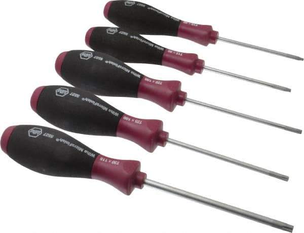 Wiha - 5 Piece Torx Screwdriver Set - Bit Sizes: Torx T10, T15, T20, T25 & T30 - Best Tool & Supply