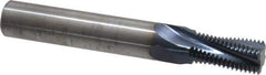 Accupro - 9/16-18 UNF, 0.45" Cutting Diam, 4 Flute, Solid Carbide Helical Flute Thread Mill - Internal Thread, 7/8" LOC, 3-1/2" OAL, 1/2" Shank Diam - Best Tool & Supply