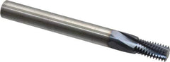 Accupro - 1/4-18 NPT, 0.36" Cutting Diam, 4 Flute, Solid Carbide Helical Flute Thread Mill - Internal Thread, 0.611" LOC, 3-1/2" OAL, 3/8" Shank Diam - Best Tool & Supply