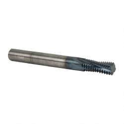 Accupro - M12x1.75 Metric Coarse, 0.37" Cutting Diam, 4 Flute, Solid Carbide Helical Flute Thread Mill - Internal Thread, 7/8" LOC, 3-1/2" OAL, 3/8" Shank Diam - Best Tool & Supply