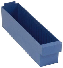 Quantum Storage - 17-5/8" Deep, Blue High-Impact Polystyrene Drawer Bin - 4-5/8" High x 3-3/4" Wide x 17-5/8" Long - Best Tool & Supply