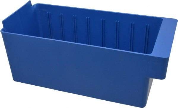 Quantum Storage - 11-5/8" Deep, Blue High-Impact Polystyrene Drawer Bin - 4-5/8" High x 5-9/16" Wide x 11-5/8" Long - Best Tool & Supply