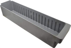 Quantum Storage - 23-7/8" Deep, Gray High-Impact Polystyrene Drawer Bin - 4-5/8" High x 5-9/16" Wide x 23-7/8" Long - Best Tool & Supply