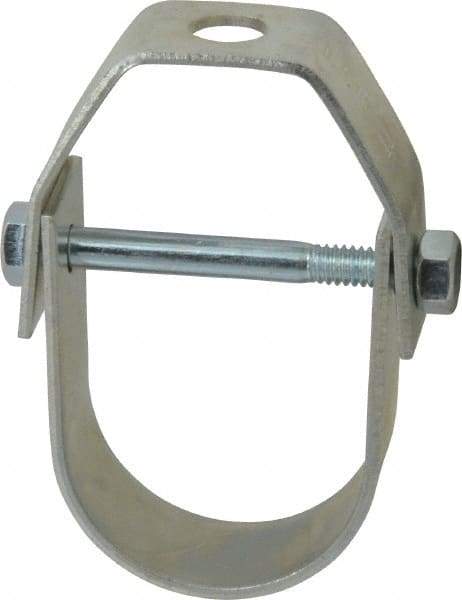 Empire - 1-1/4" Pipe, 3/8" Rod, Carbon Steel Adjustable Clevis Hanger - Electro Galvanized - Best Tool & Supply