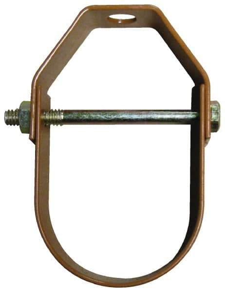 Empire - 1-1/2" Pipe, 3/8" Rod, Carbon Steel Adjustable Clevis Hanger - Copper Plated - Best Tool & Supply