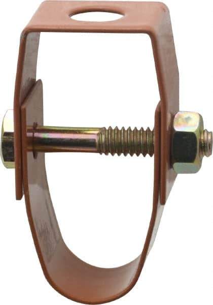 Empire - 1/2" Pipe, 3/8" Rod, Carbon Steel Adjustable Clevis Hanger - Copper Plated - Best Tool & Supply