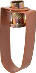 Empire - 3/4" Pipe, 3/8" Rod, Carbon Steel Emlok Swivel Ring Hanger - Copper Plated, 400 Lb Capacity - Best Tool & Supply