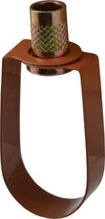 Empire - 1" Pipe, 3/8" Rod, Carbon Steel Emlok Swivel Ring Hanger - Copper Plated, 600 Lb Capacity - Best Tool & Supply