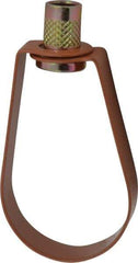 Empire - 1-1/2" Pipe, 3/8" Rod, Carbon Steel Emlok Swivel Ring Hanger - Copper Plated, 600 Lb Capacity - Best Tool & Supply