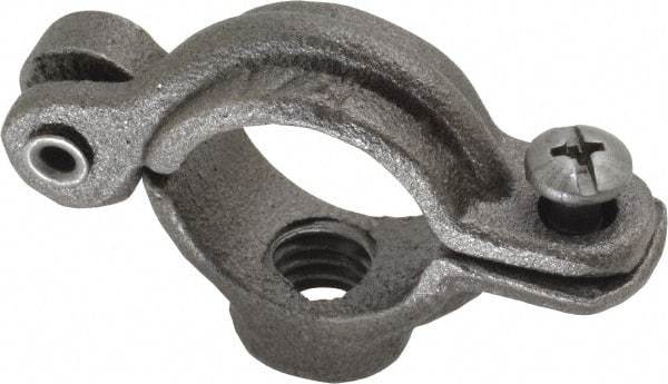 Empire - 1/2" Pipe, 3/8" Rod, Malleable Iron Split Ring Hanger - Black, 180 Lb Capacity - Best Tool & Supply