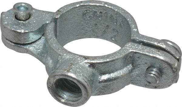 Empire - 1/2" Pipe, 3/8" Rod, Malleable Iron Split Ring Hanger - Electro Galvanized, 180 Lb Capacity - Best Tool & Supply