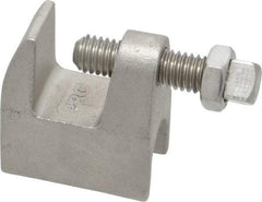 Empire - 3/4" Max Flange Thickness, 3/8" Rod Top Beam Clamp - 350 Lb Capacity, 304 Stainless Steel - Best Tool & Supply