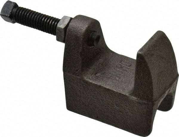 Empire - 1-1/4" Max Flange Thickness, 5/8" Rod Wide Jaw Top Beam Clamp - 800 Lb Capacity, Ductile Iron - Best Tool & Supply